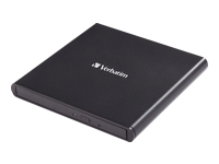 VERBATIM Mobile DVD ReWriter slim external USB2.0 black, incl. data burning software