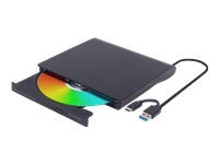 Gembird DVD-USB-03 - Disk drive - DVD±RW (±R DL) / DVD-RAM - 8x - USB 3.1 Gen 1 - external - black 
