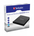 Verbatim External Slimline CD/DVD Writer optical disc drive DVD±RW Black