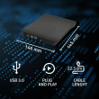 Qoltec External DVD RW recorder USB 3.0, Черный