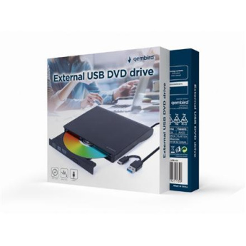 Gembird External USB DVD Drive | DVD-USB-031 | Interface USB Type-C (m), USB 3.1 Gen. 1 | DVD±R/RW / CD±R/RW | CD read speed 24 x | CD write speed 24 x | Must
