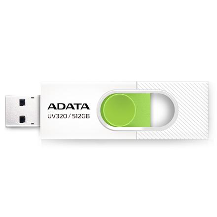 ADATA | USB Flash Drive | UV320 | 512 GB | USB 3.2 Gen1 | White/Green