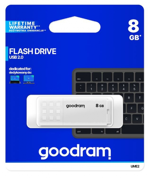 GOODRAM Pendrive UME2 8GB USB 2.0 white