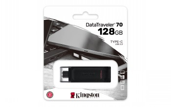 KINGSTON 128GB DATATRAVELER 70 - USB-C FLASH DRIVE