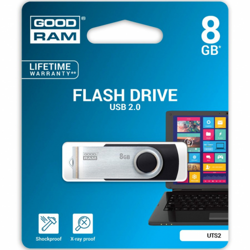 GOODRAM 8GB UTS2 BLACK USB 2.0, EAN: 5908267920404