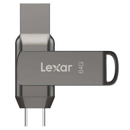 Lexar | 2-in-1 Flash Drive up to 130MB/s read | JumpDrive Dual Drive D400 | 64 GB | Type-C and Type-A USB 3.1 | Grey