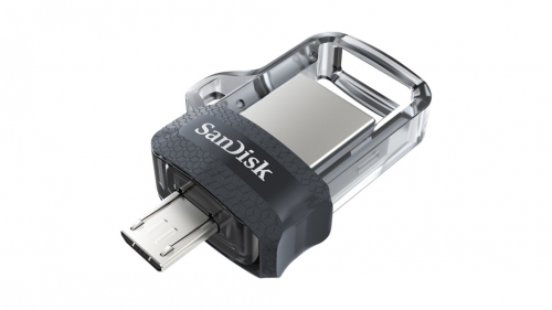 Sandisk Ultra Dual m3.0 USB flash drive 64 GB USB Type-A / Micro-USB 3.2 Gen 1 (3.1 Gen 1) Black,Silver,Transparent