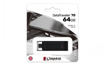 KINGSTON 64GB DATATRAVELER 70 - USB-C FLASH DRIVE