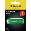 STICK 8GB USB 2.0 Intenso 3502460 Rainbow Line Green
