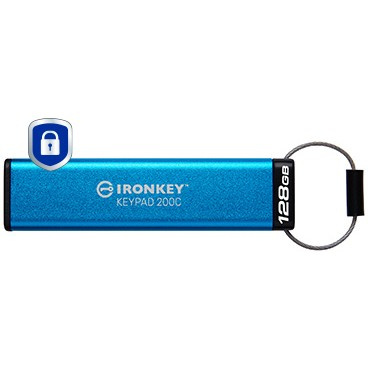 STICK 128GB Kingston IronKey Keypad 200C AES-256 USB-C retail