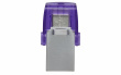 Kingston Technology DataTraveler microDuo 3C USB flash drive 64 GB USB Type-A / USB Type-C 3.2 Gen 1 (3.1 Gen 1) Purple, Stainless steel