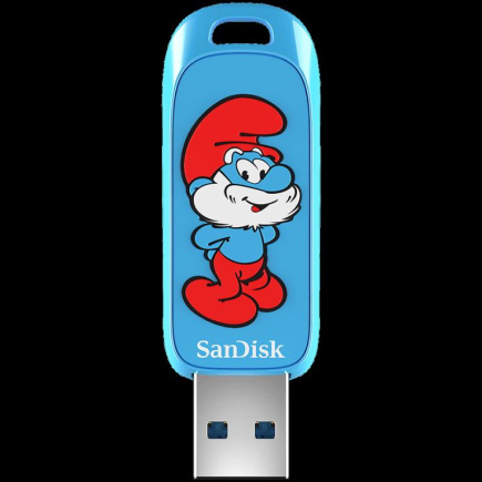 SanDisk USB 3.2,Ingot Type-A,130MB/s,Papa Smurf Edition,4x6 Blister,Global