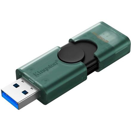 Kingston USB Flash Drive | DataTraveler Duo | 256 GB | USB Type-A and USB Type-C | Must/Green