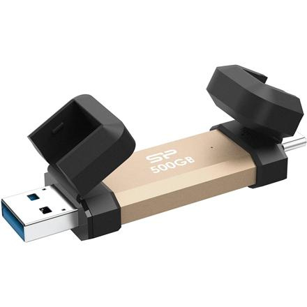 Silicon Power DS72 | 500 GB | USB Type-A/USB Type-C 3.2 Gen 2 | Gold