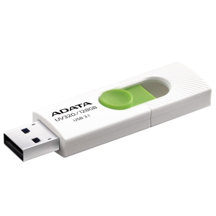 ADATA UV320 USB flash drive 128 GB USB Type-A 3.2 Gen 1 (3.1 Gen 1) Green, Valge