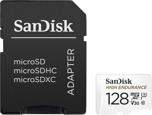 SanDisk High Endurance - microSDXC Flash memory card (microSDXC to SD adapter included) - 128 GB - Read Up to 100 MB/s - Write Up to 40 MB/s