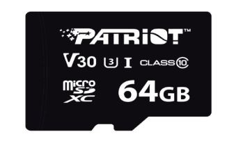 Patriot MicroSDHC card 64GB VX V30 C10 UHS-I U3