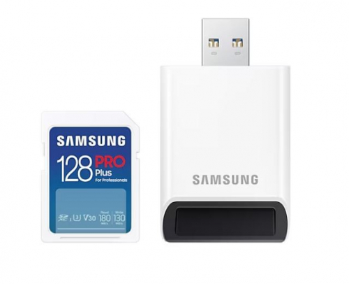 Samsung Memory card SD PRO Plus MB-SD128SB/WW 128GB + reader