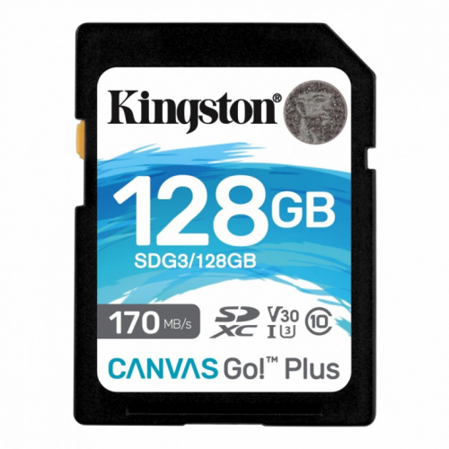Kingston SD 128GB Canvas Go Plus 170/90MB/s CL10 U3 V30