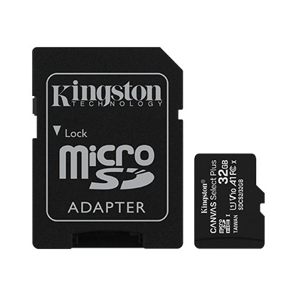 Kingston Memory card microSD 32GB Canvas Select Plus 100MB/s Adapter