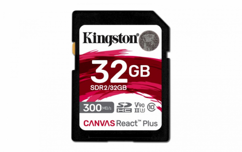 Kingston Memory card SD 32GB Canvas React Plus 300/260 UHS-II U3