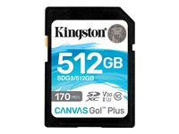 KINGSTON 512GB SDXC Canvas Go Plus 170R C10 UHS-I U3 V30