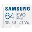 Samsung EVO Plus MB-MC64KA - Flash memory card V10, UHS-I U1 (microSDXC to SD adapter included) - 64 GB - Read Up to 130 MB/s