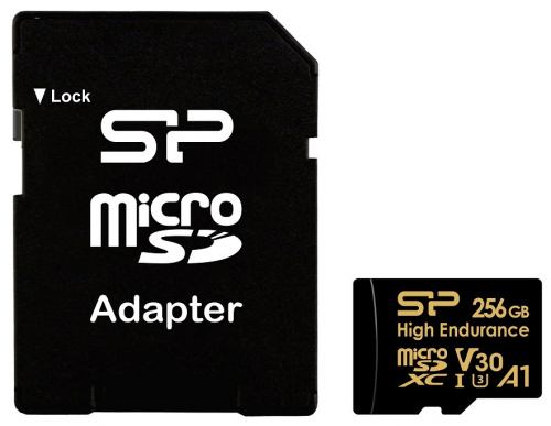 Silicon Power Memory card microSDXC High Endurance 256GB V30 UHS-1 U3 A1 24/7 + ADAPTER microSD-SD