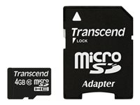 TRANSCEND 4GB micro SDHC Card Class 10 inkl SD Adapter