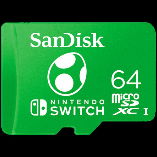 SanDisk Nintendo MicroSDXC UHS-I card for Nintendo Switch, Yoshi Edition- 64GB, Up to 100MB/s read; up to 90MB/s write, EAN: 619659204518