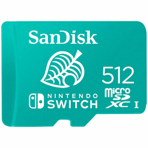 SanDisk microSDXC card for Nintendo Switch 512GB, up to 100MB/s Read, 60MB/s Write, U3, C10, A1, UHS-1, EAN: 619659184650