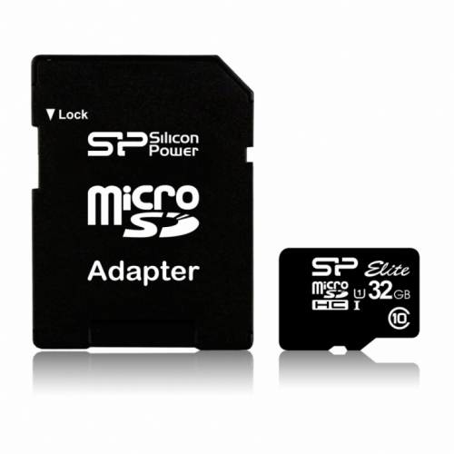 Silicon Power Memory card microSDHC 32GB CL10/UHS-1 100/80 MB/s Elite + adapter