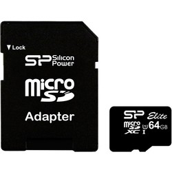 Silicon Power Memory card microSDXC Elite 64GB CL10/UHS-1 100/80 MB/s Elite + adapter