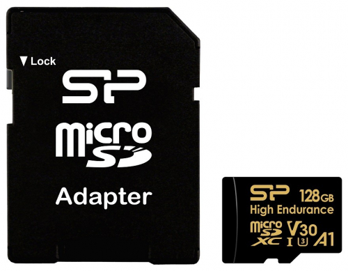 Silicon Power Memory card microSDXC High Endurance 128GB V30 UHS-1 U3 A1 24/7 + ADAPTER microSD-SD