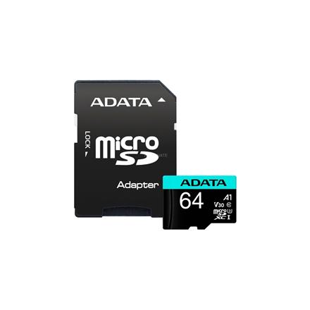 ADATA | Premier Pro UHS-I U3 V30S | 64 GB | MicroSDXC | Flash memory class 10 | Adapter