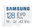 Samsung EVO Plus MB-MC128S - Flash memory card (microSDXC to SD adapter included) - 128 GB - white - Read Up to 160 MB/s - Write Up to 120 MB/s