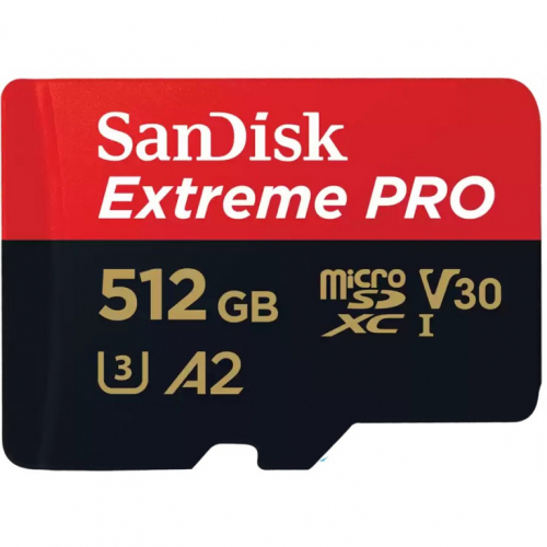 SanDisk Extreme Pro - Flash memory card (microSDXC to SD adapter included) - 512 GB - Read Up to 200 MB/s - Write Up to 140 MB/s