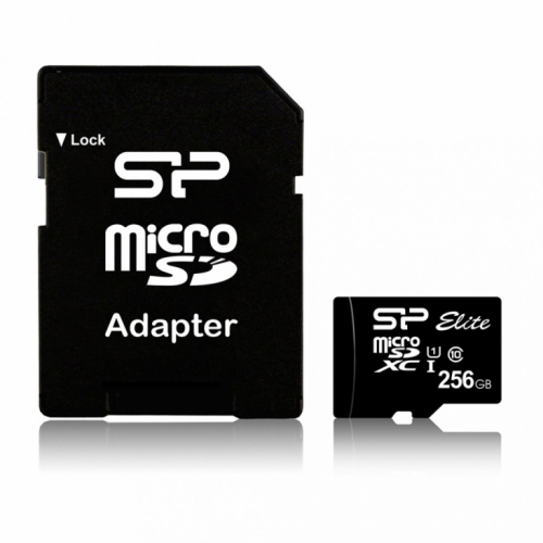 Silicon Power Memory card microSDXC 256GB CL10/UHS-1 100/80 MB/s Elite + adapter