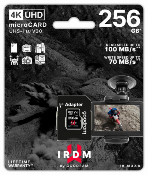 GOODRAM Card microSD IRDM 256GB UHS-I U3 adapter