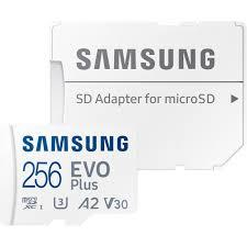 Samsung EVO Plus MB-MC256S - Flash memory card (microSDXC to SD adapter included) - 256 GB - Read Up to 160 MB/s - Write Up to 120 MB/s