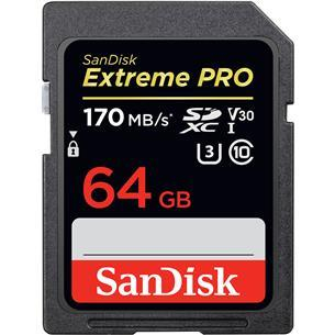 SanDisk Extreme Pro - Flash memory card SDHC - 64 GB - Read Up to 200 MB/s, Write Up to 90 MB/s