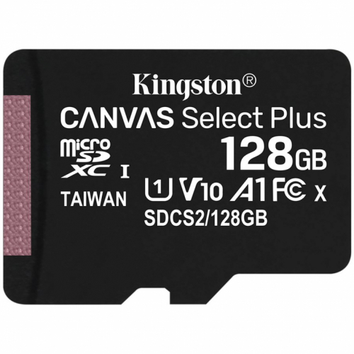 Kingston 128GB micSDXC Canvas Select Plus 100R A1 C10 Single Pack w/o ADP A-SDCS2/128GBSP