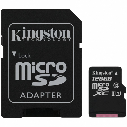 Kingston 128GB micSDXC Canvas Select Plus 100R A1 C10 Card + ADP A-SDCS2/128GB