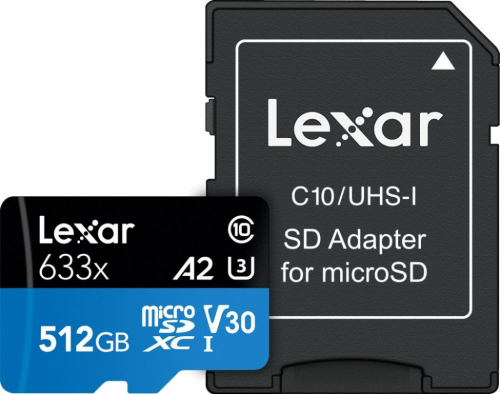 MEMORY MICRO SDXC 512GB UHS-I/W/ADAPTER LSDMI512BB633A LEXAR