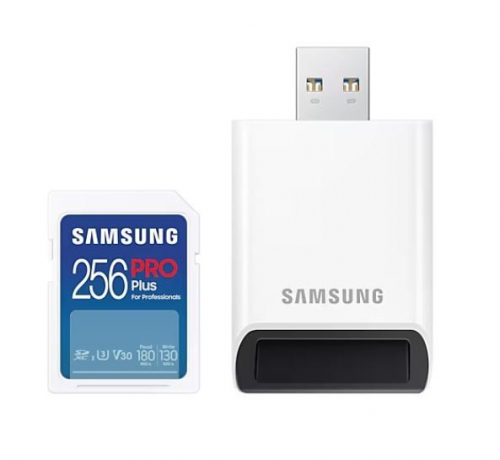 Samsung Memory card SD PRO Plus MB-SD256SB/WW 256GB + reader