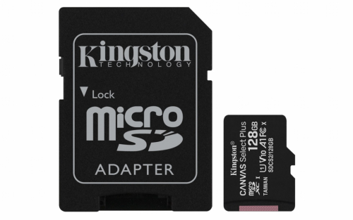 Kingston Technology 128GB micSDXC Canvas Select Plus 100R A1 C10 Card + ADP