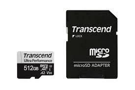 Transcend USD340S - 512 GB - microSDXC with Adapter - Read Up to 160 MB/s, Write Up to 125 MB/s