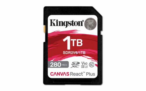 Kingston Technology 1TB Canvas React Plus SDXC UHS-II 280R/150W U3 V60 for Full HD/4K