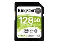 KINGSTON 128GB SDXC Canvas Select Plus 100R C10 UHS-I U3 V30