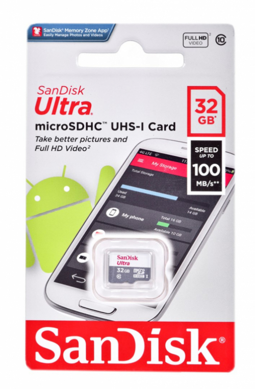 Sandisk Ultra microSDHC memory card 32 GB Class 10